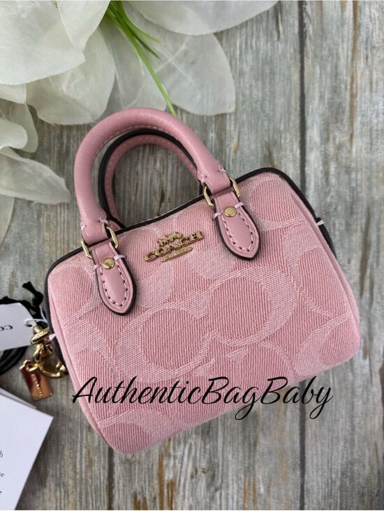 Coach Handbags - Coach Mini Rowan Bag Charm In Signature Denim Purse